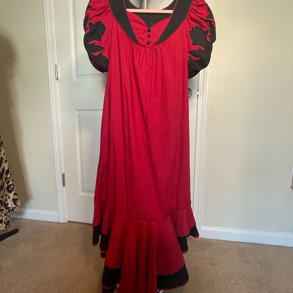 Vintage 1980s Rare Red and Black Women's MuuMuu